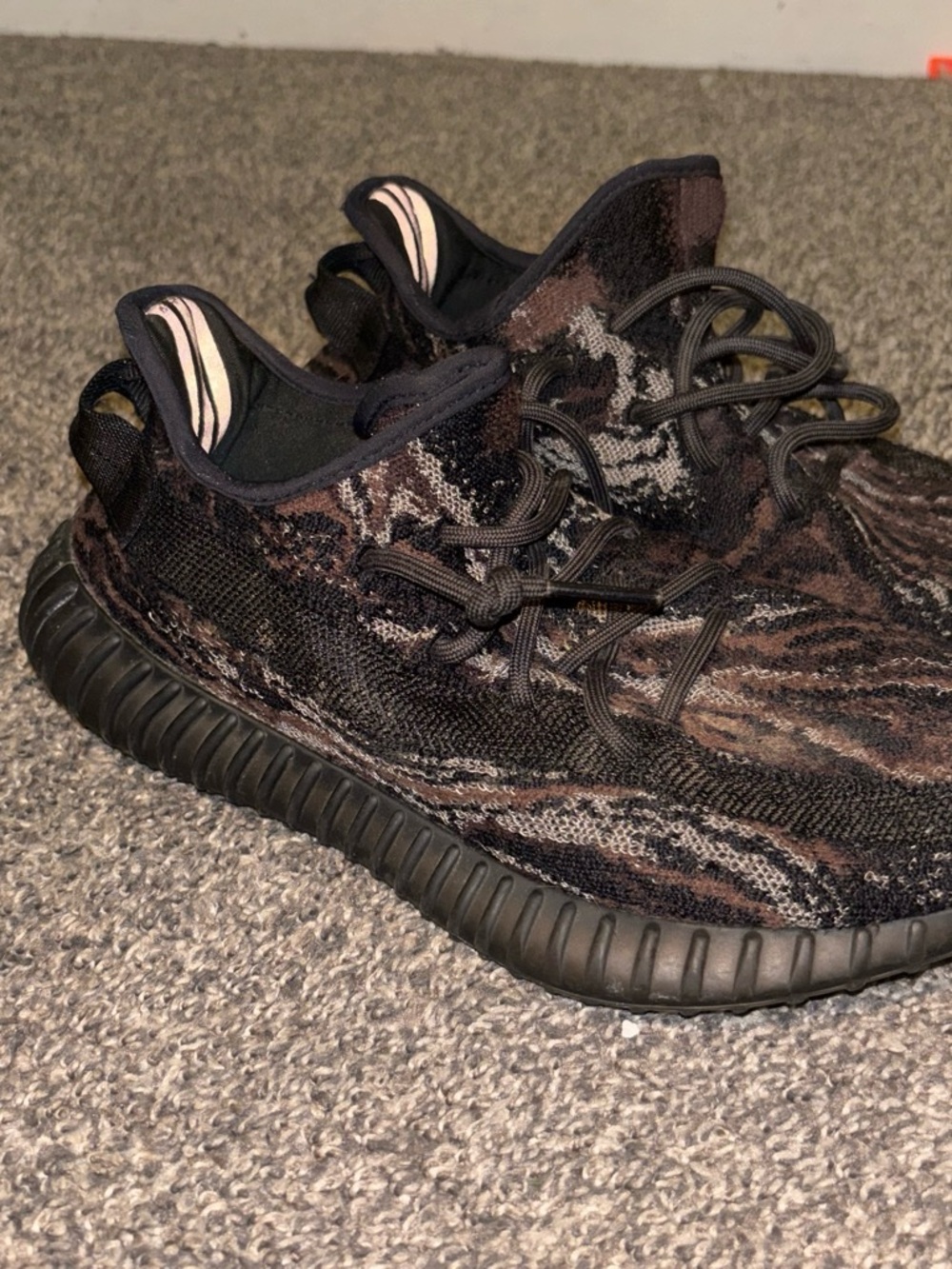 Yeezy Boost Knit Sneakers in Black and Brown